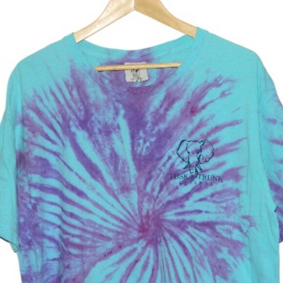 2 for/$30 Comfort Colors Tusk & Trunk Apparel Cotton Tie Die Tee Shirt Size L - Picture 3 of 11